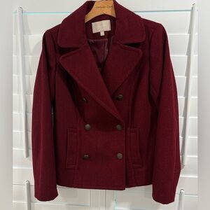 Banana Republic Women's Burgundy Wool Peacoat